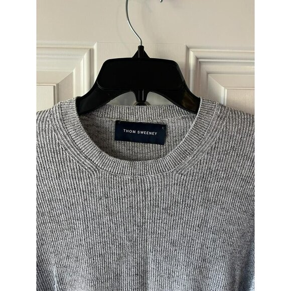Thom Sweeney Cotton Linen Crew Neck Sweater Mens XL Gray Long Sleeve New - Picture 2 of 6